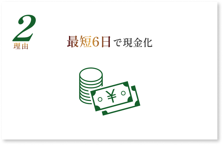 最短6日で現金化